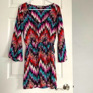 Charlotte Russe | Chevron Print Colorful Dress Size Small